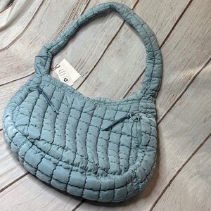 URBANFIT Hobo Puffer Shoulder Bag By URBAN EXPRESSIONS Sky Blue NWT